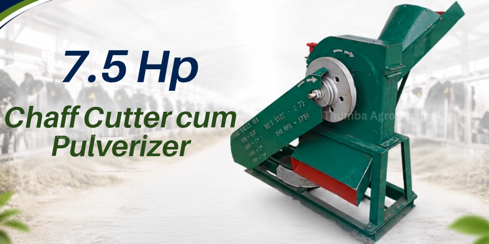 Thumba 7.5 HP chaff cutter cum pulverizer supplied to a 60-cow dairy farm at Godhra, Gujarat