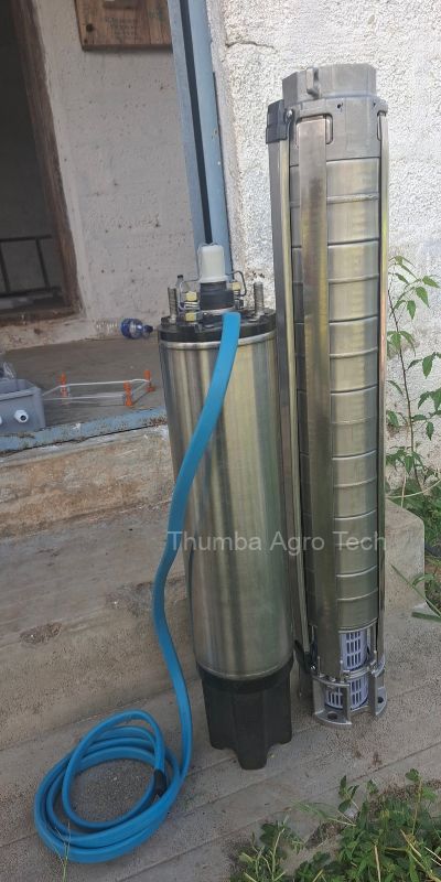 Thumba special SS V6 high-discharge submersible pumpset for RainGun and pipelines up to 10 km, 30,000 LPH
